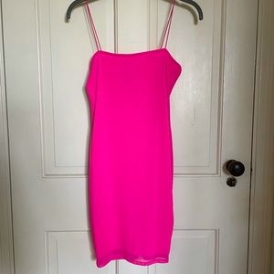 Forever 21 Hot Pink Chiffon Mini Dress